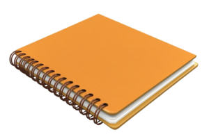 Spiral notebook isolated on white or transparent background cutout. Generative AI png