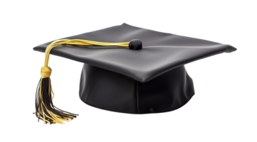 Student graduation cap isolated on white or transparent background cutout. Generative AI png