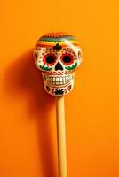 Mexican maracas, vertical banner background. Generative AI photo