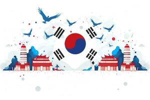 National liberation day of South Korea banner. Generative AI photo