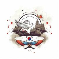 National liberation day of South Korea banner. Generative AI photo