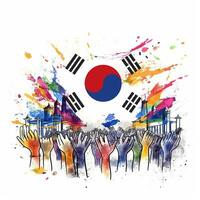 National liberation day of South Korea banner. Generative AI photo