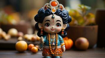 Janmashtami, Hindu festival celebrating the birth of the god Krishna. AI Generated photo