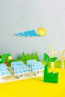 Ecology Green Energy, paper cut, paper art. photo