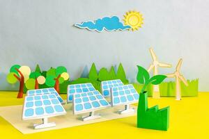 Ecology Green Energy, paper cut, paper art. photo