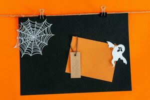 Decorated background frame for Halloween. photo