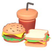 3d aislado prestados icono rápido comida delicioso png