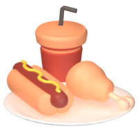 3d aislado prestados icono rápido comida delicioso png