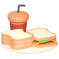 3d isoliert gerendert Symbol schnell Essen köstlich png