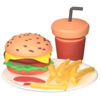 3d Isolated Rendered Icon Fast Food Delicious png