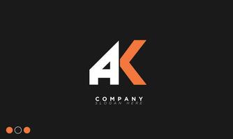 AK Alphabet letters Initials Monogram logo KA, A and K vector