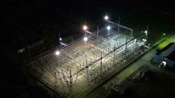 Aerial view of a high voltage substation photo