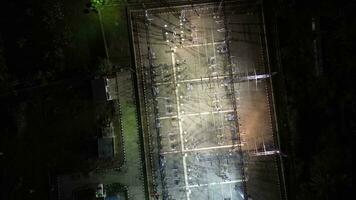 Aerial view of a high voltage substation photo