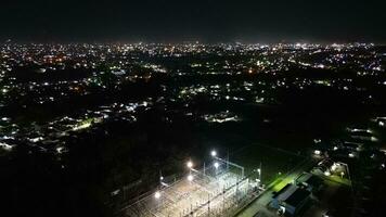 Aerial view of a high voltage substation photo