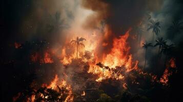 Fire in the tropical forest photo