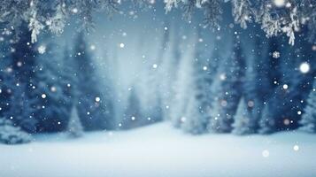 Winter forest natural background photo