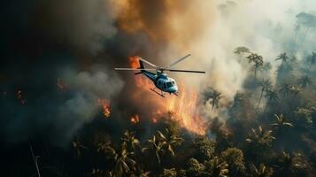 Fire in the tropical forest photo