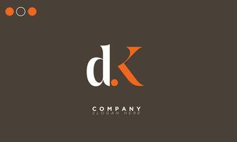 dk alfabeto letras iniciales monograma logo kd, d y k vector