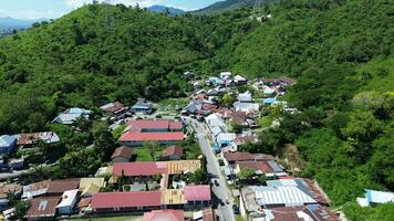 aerial view of houses .aerial view of densely populated settlements photo