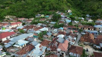 aerial view of houses .aerial view of densely populated settlements photo