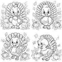 thanksgiving coloring page vector