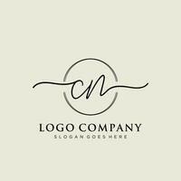 Initial CN feminine logo collections template. handwriting logo of initial signature, wedding, fashion, jewerly, boutique, floral and botanical with creative template for any company or business. vector