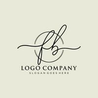 Initial FB feminine logo collections template. handwriting logo of initial signature, wedding, fashion, jewerly, boutique, floral and botanical with creative template for any company or business. vector