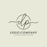 Initial DP feminine logo collections template. handwriting logo of initial signature, wedding, fashion, jewerly, boutique, floral and botanical with creative template for any company or business. vector