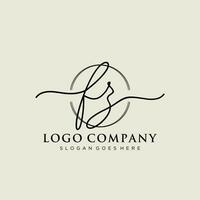 Initial FZ feminine logo collections template. handwriting logo of initial signature, wedding, fashion, jewerly, boutique, floral and botanical with creative template for any company or business. vector