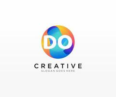 DO initial logo With Colorful Circle template vector. vector