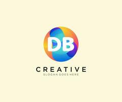 DB initial logo With Colorful Circle template vector. vector