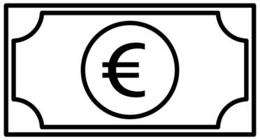 Euro bill icon symbol. Flat vector illustration