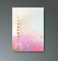 Cover template with watercolor background. Design for your cover, date, postcard, banner, logo. vector