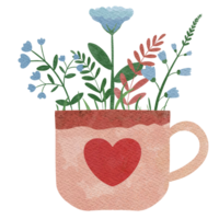 Flowers in a cup png