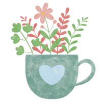 Flowers in a cup png