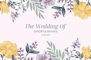 Serene botanical watercolor floral for wedding invitation banner template vector