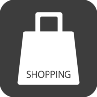 shopping bag icon in black square. png