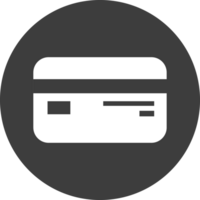 credit card icon in black circle. png