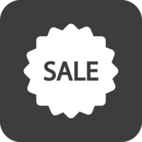 sale tag icon in black square. png