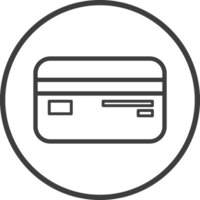 credit card icon in thin line black circle frames. png