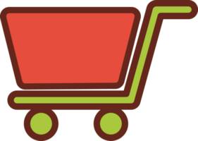 shopping cart flat icon 3 colors. png