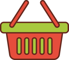 shopping basket flat icon 3 colors. png
