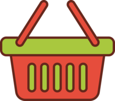 compras cesta plano icono 3 colores. png