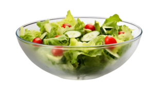 uma tigela do salada com tomates, cebolas e alface transparente fundo ai gerado png