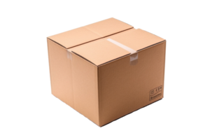 Cardboard box isolated on transparent background. PNG file, cut out. AI Generated