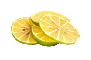 citron tranche isolé sur transparent Contexte. png déposer, Couper dehors. ai généré