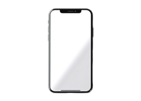 Smartphone white blank screen mockup isolated on transparent background. mobile phone, PNG file, cut out. AI Generated