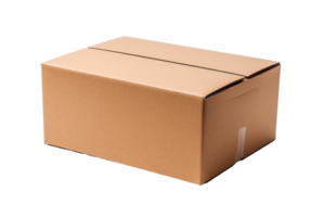 Cardboard box isolated on transparent background. PNG file, cut out. AI Generated