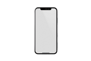 Smartphone white blank screen mockup isolated on transparent background. mobile phone, PNG file, cut out. AI Generated