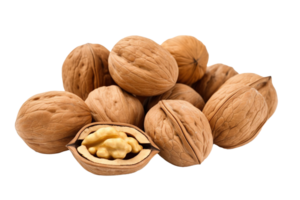 walnuts isolated on transparent background. PNG file, cut out. AI Generated